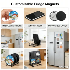 Custom Magnet Fridge Refrigerator Silver Enamel Logo Letter Magnetic Fridge 2d 3D Cute Cartoon Zinc Alloy Metal Fridge Magnet