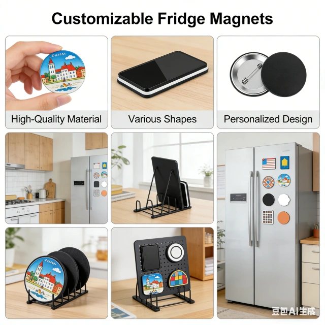 Custom Magnet Fridge Refrigerator Silver Enamel Logo Letter Magnetic Fridge 2d 3D Cute Cartoon Zinc Alloy Metal Fridge Magnet