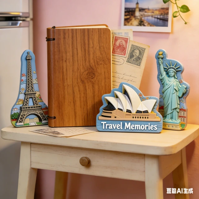 Manufacturer Promotional Wood Fridge Magnets Personalized Logo Custom Wooden Beach Souvenir Magnetic Fridge Stickers