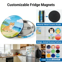 Custom Magnet Fridge Refrigerator Silver Enamel Logo Letter Magnetic Fridge 2d 3D Cute Cartoon Zinc Alloy Metal Fridge Magnet