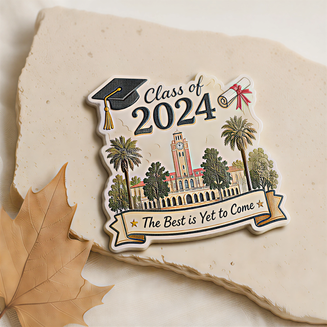 Custom acrylic fridge magnets as graduation gift
