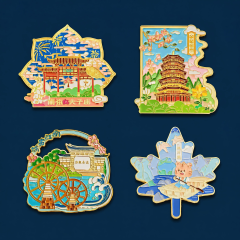Customized metal painted graphic 3D magnets for refrigerators and tourist souvenirs