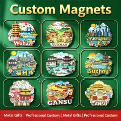 Custom Metal Fridge Magnets – Enamel & UV Printed for Tourism, Corporate Branding & Promotional Merchandise