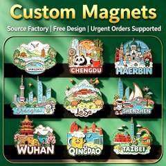 Custom Metal Fridge Magnets – Enamel & UV Printed for Tourism, Corporate Branding & Promotional Merchandise