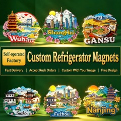 Custom Metal Fridge Magnets – Enamel & UV Printed for Tourism, Corporate Branding & Promotional Merchandise