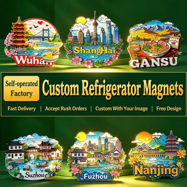 Custom Metal Fridge Magnets – Enamel & UV Printed for Tourism, Corporate Branding & Promotional Merchandise