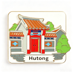 Metal refrigerator custom scenic area museum anodized refrigerator sticker customization urban creative flowing sand refrigerator sticker