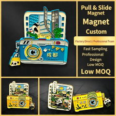 Customized combination refrigerator magnets, puzzle metal lacquered magnetic tiles, scenic area, school logo
