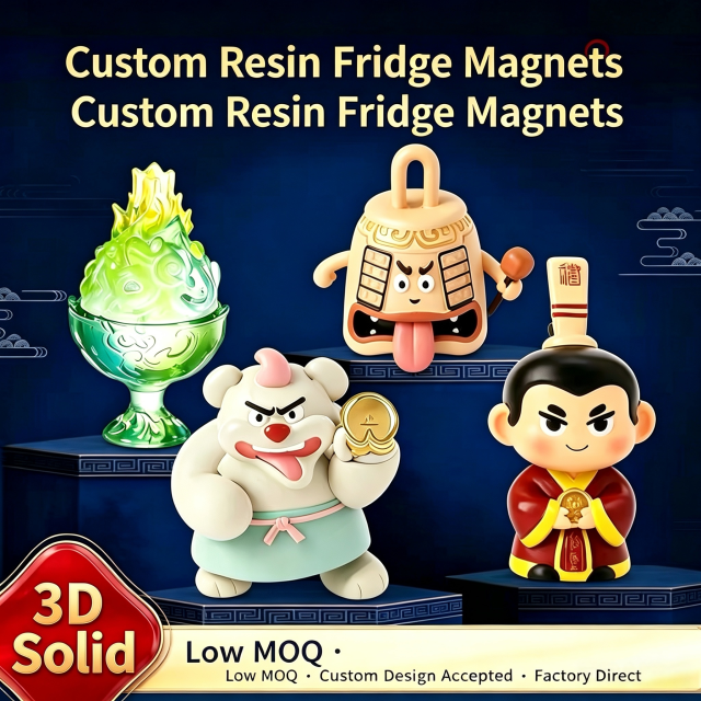 Resin fridge magnets - Customized 3D food relics cultural creative IP fridge magnets - Resin craft gifts