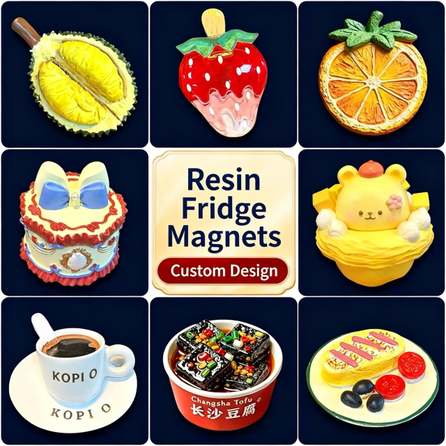 Resin fridge magnets - Customized 3D food relics cultural creative IP fridge magnets - Resin craft gifts