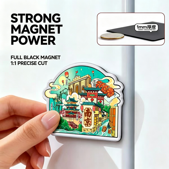 Customized refrigerator magnets with acrylic drop-glue resin for creating 3D magnetic artistic and creative logo photos for DIY commemorative purposes.