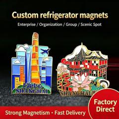 Custom metal fridge magnets for travel Christmas commemorative gifts with custom logo