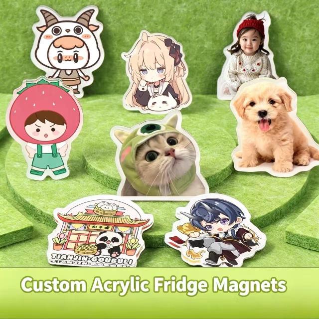 Acrylic refrigerator customized with personalized creative photos and DIY anime logo