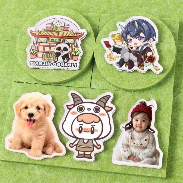 Acrylic refrigerator customized with personalized creative photos and DIY anime logo