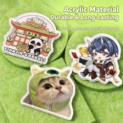 Acrylic refrigerator customized with personalized creative photos and DIY anime logo