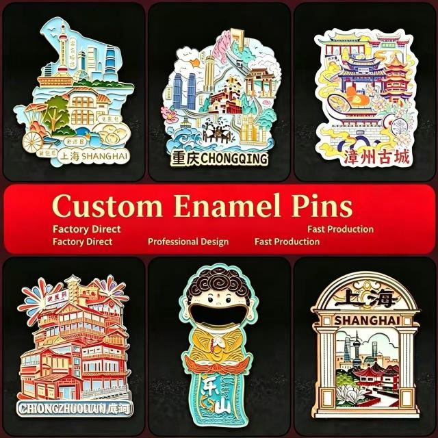 Custom metal fridge magnets for travel Christmas commemorative gifts with custom logo