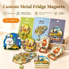 Customized metal fridge magnets as Christmas commemorative gifts