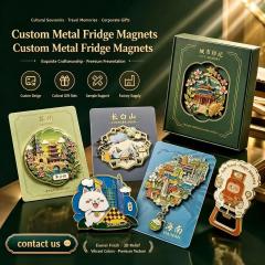 Customized metal fridge magnets as Christmas commemorative gifts