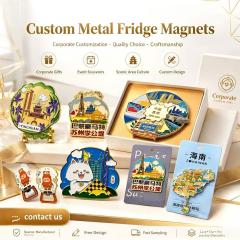 Customized metal fridge magnets as Christmas commemorative gifts