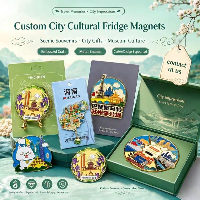 Customized metal fridge magnets as Christmas commemorative gifts