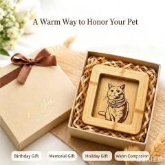 Custom pet photo wooden fridge magnet for pets' photos