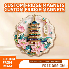 Custom metal fridge magnets, acrylic cultural and creative fridge magnets, custom-made corporate gifts, sand-flow wooden fridge magnets