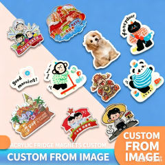 Custom metal fridge magnets, acrylic cultural and creative fridge magnets, custom-made corporate gifts, sand-flow wooden fridge magnets