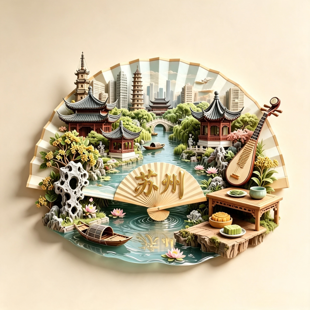 Garden tourism cultural products - scenic spots in various cities - ceramic relief fridge magnets that can be customized