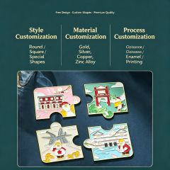 Customized metal fridge magnets for tourist attractions, custom-made cultural and creative souvenirs, logo design for graduation gifts