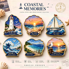 Custom zinc alloy metal fridge magnet, 3D magnetic souvenir for tourist attractions, Christmas logo gift