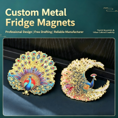 Customized metal fridge magnets for tourist attractions, custom-made cultural and creative souvenirs, logo design for graduation gifts
