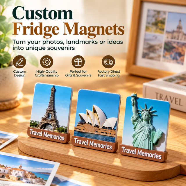 Custom 3D Embossed Personalized Ceramic Metal Refrigerator Magnets
