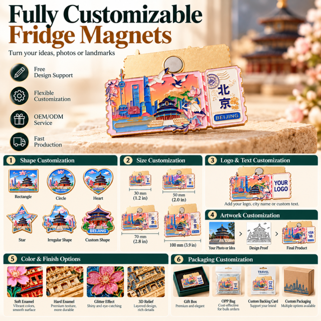 Custom Metal Fridge Magnets | Embossed Logo Magnets Manufacturer