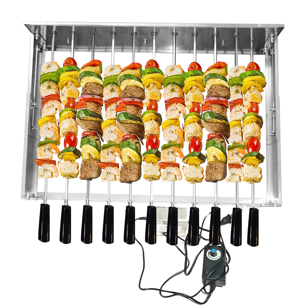 Kebab Skewers with Electric Motor BBQ top Cypriot Grill Top Rotisserie