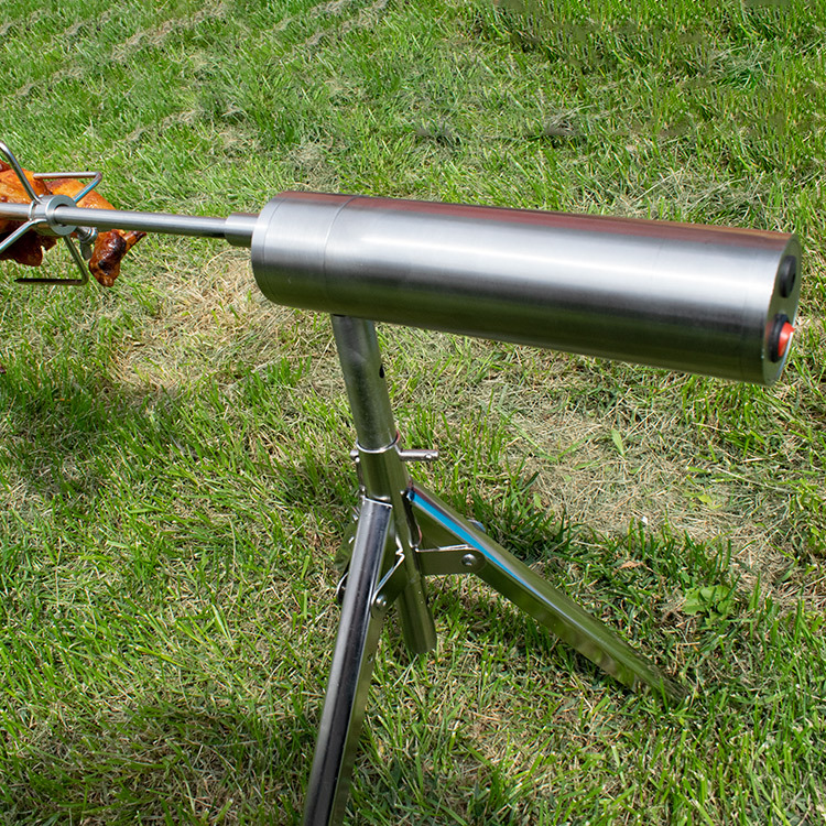 Stainless Steel BBQ Hog Spit Roast Adjustable BBQ Rotisserie tripod set with battery motor