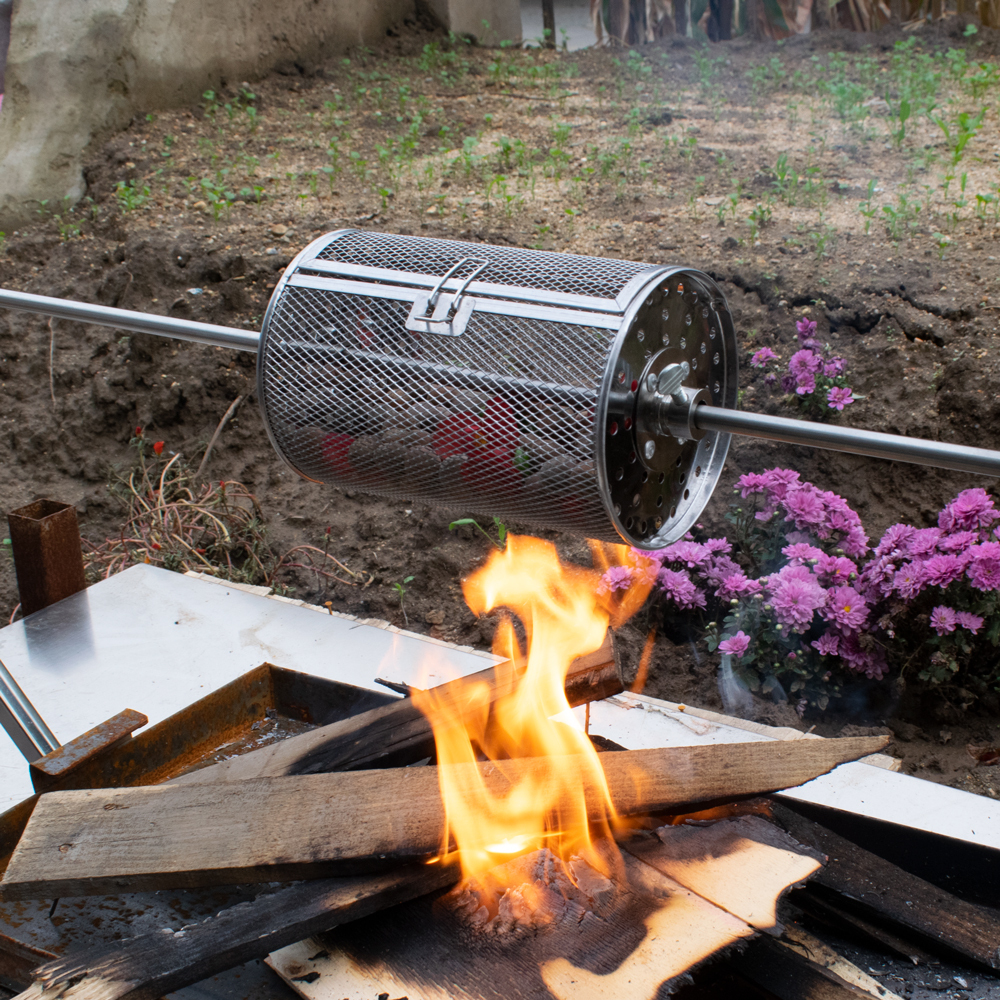Stainless Steel BBQ Hog Spit Roast Adjustable BBQ Rotisserie tripod set with battery motor