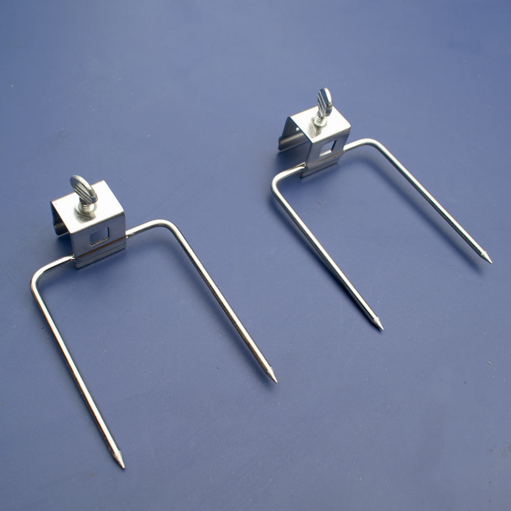 Stainless Steel Double Chicken Rotisserie BBQ Prongs Rotisserie Fork