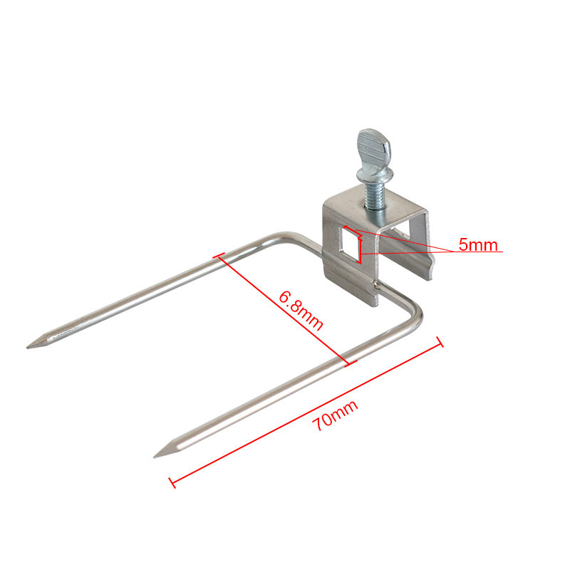 Stainless Steel Double Chicken Rotisserie BBQ Prongs Rotisserie Fork