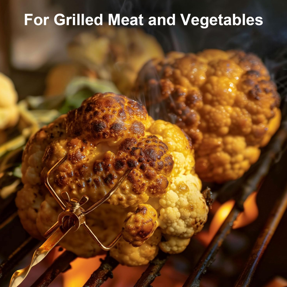 Rotisserie Meat Forks for Most Grills 2pcs Fits 1/2-Inch and 3/8-Inch Hexagon & 3/8-Inch and 5/16-Inch Square Spit Rods