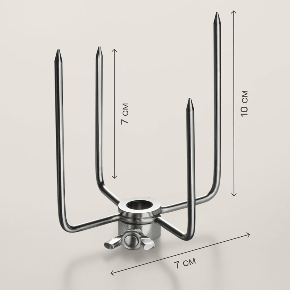 Rotisserie Meat Forks for Most Grills 2pcs Fits 1/2-Inch and 3/8-Inch Hexagon & 3/8-Inch and 5/16-Inch Square Spit Rods