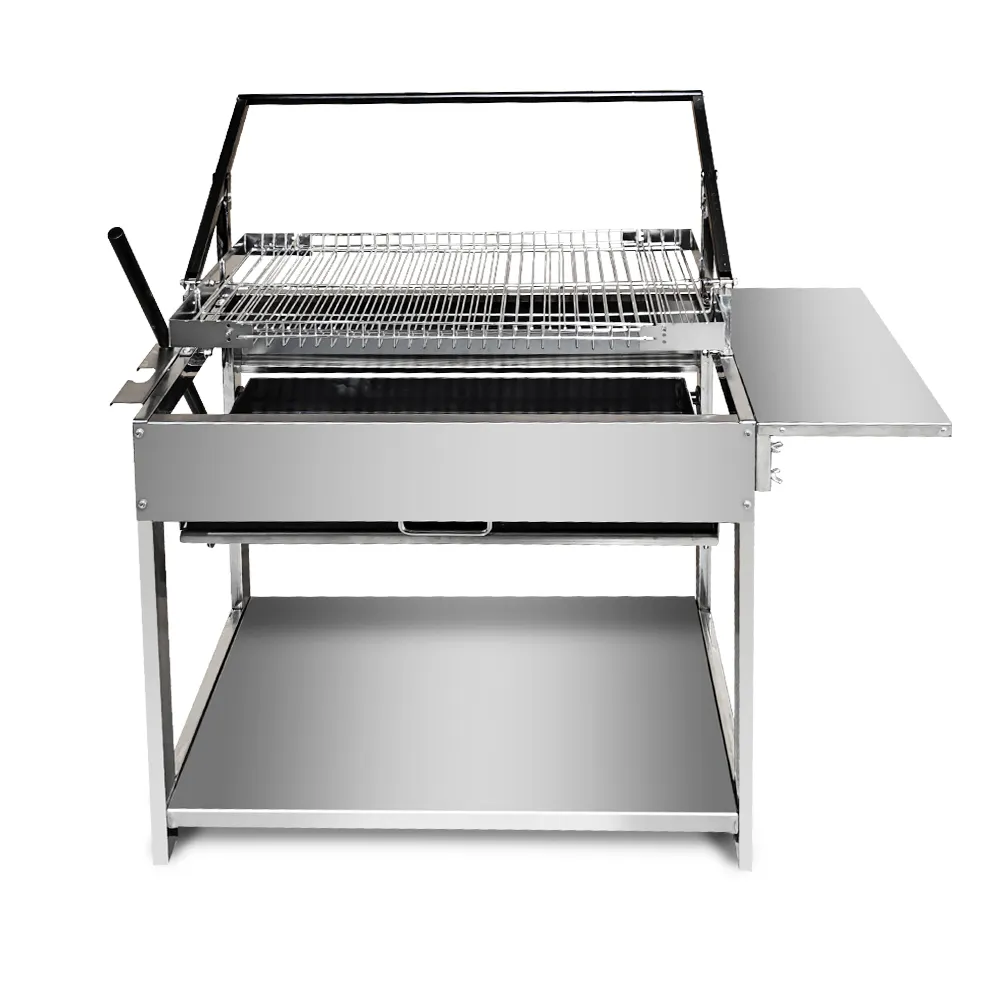 BBQ Charcoal Grill 360 Degree Rotating Portable Universal Adjustable Folding Flip Grills for Outdoor Camping Garden