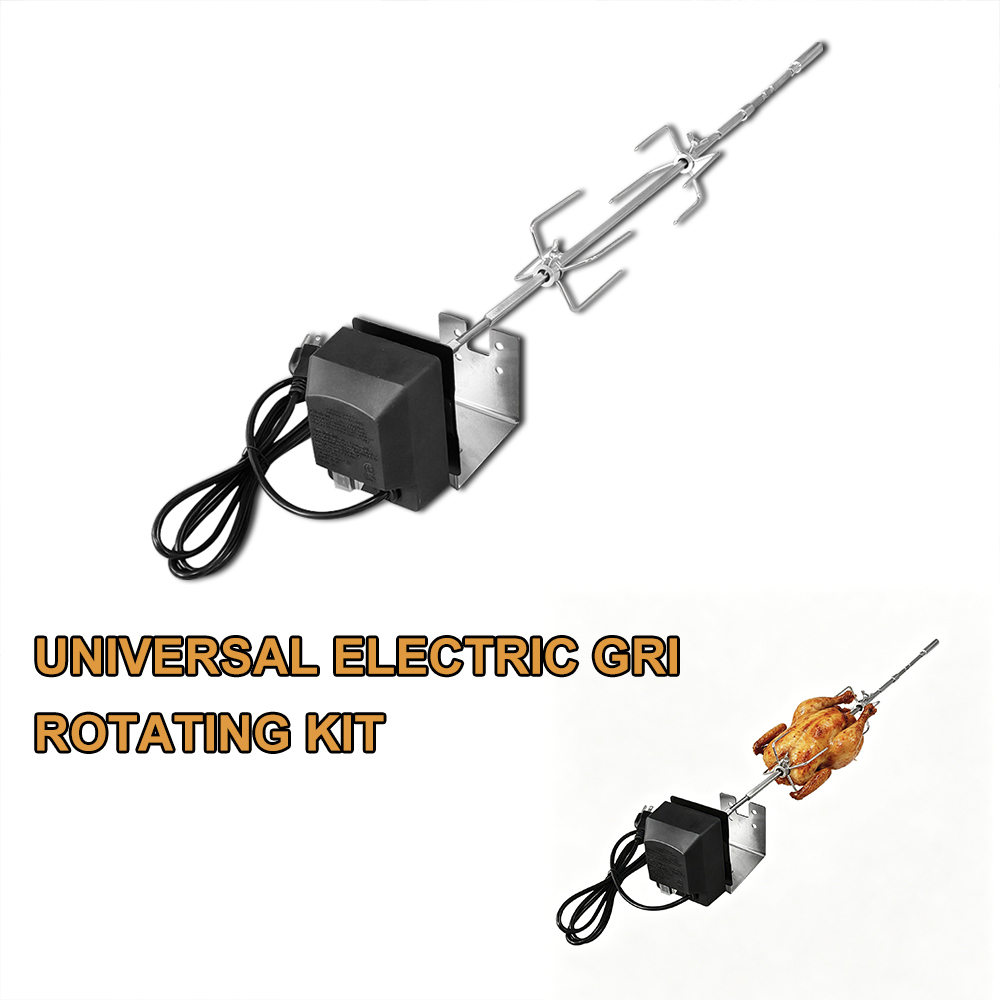 120V-240V BBQ Grill Rotisserie Kit With 304 stainless steel rotating baking set.  