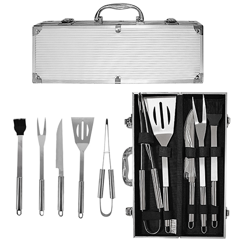 Stainless steel barbecue (BBQ) tool set