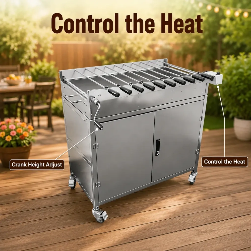 Bring the Mediterranean Feast Home — Stainless Steel Cyprus-Style Automatic Rotisserie Grill
