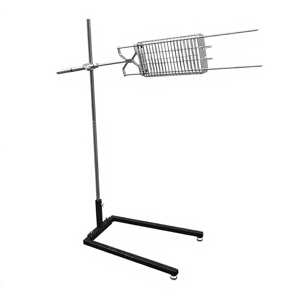 Outdoor camping stainless steel portable rotary grill - motor and spindle heater