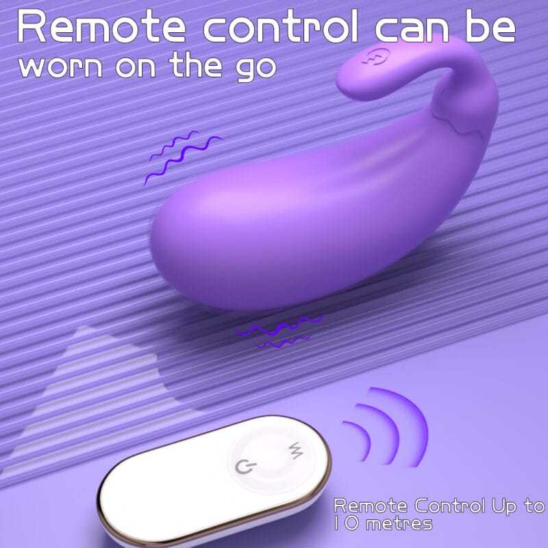 Amorialab Wireless Remote Control Eggplant Vibrating Egg – Couples & Solo Pleasure