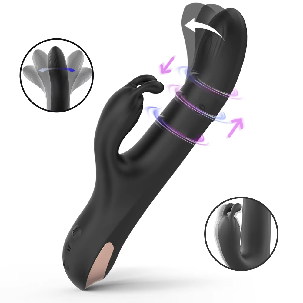 3-in-1 Rotating Rabbit Vibrator with Dual Motor & G-Spot Stimulation