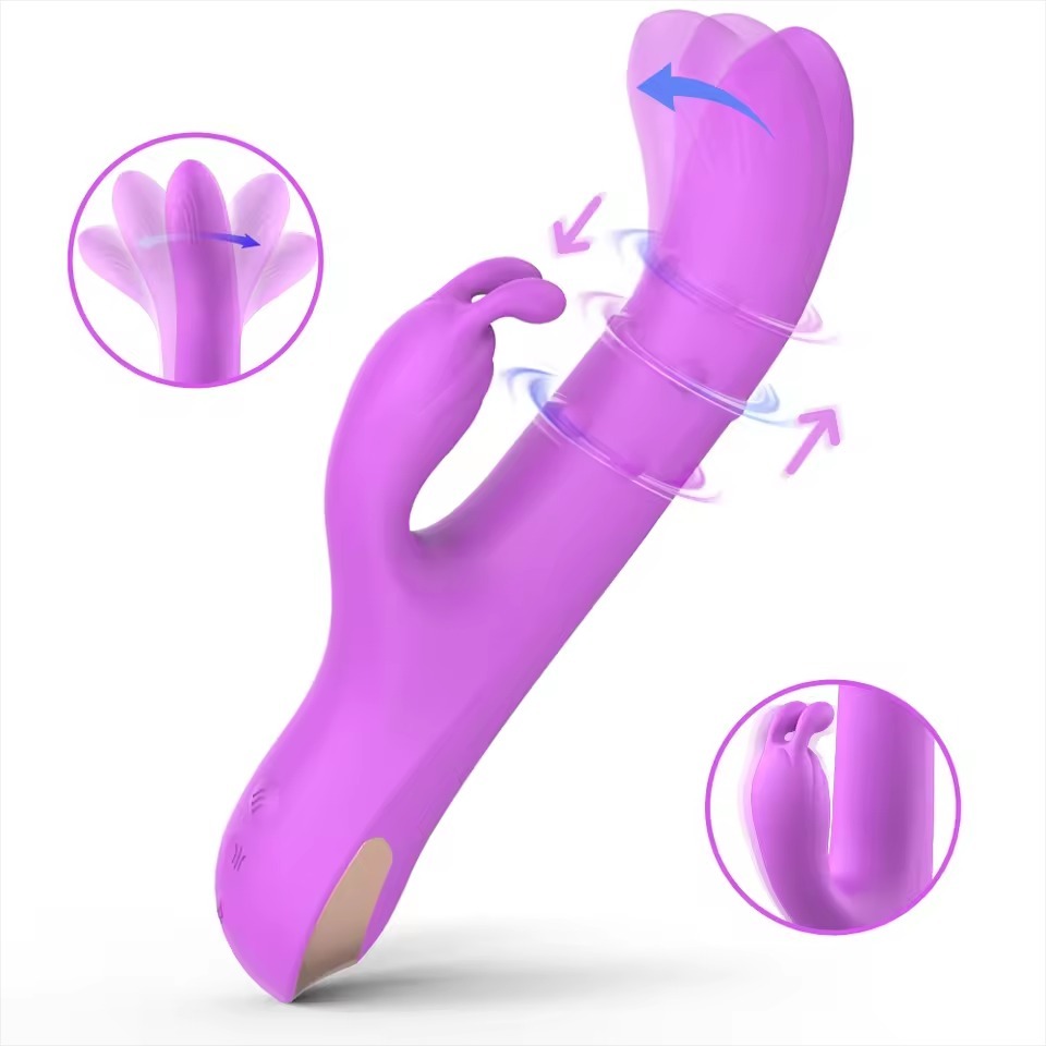 3-in-1 Rotating Rabbit Vibrator with Dual Motor & G-Spot Stimulation