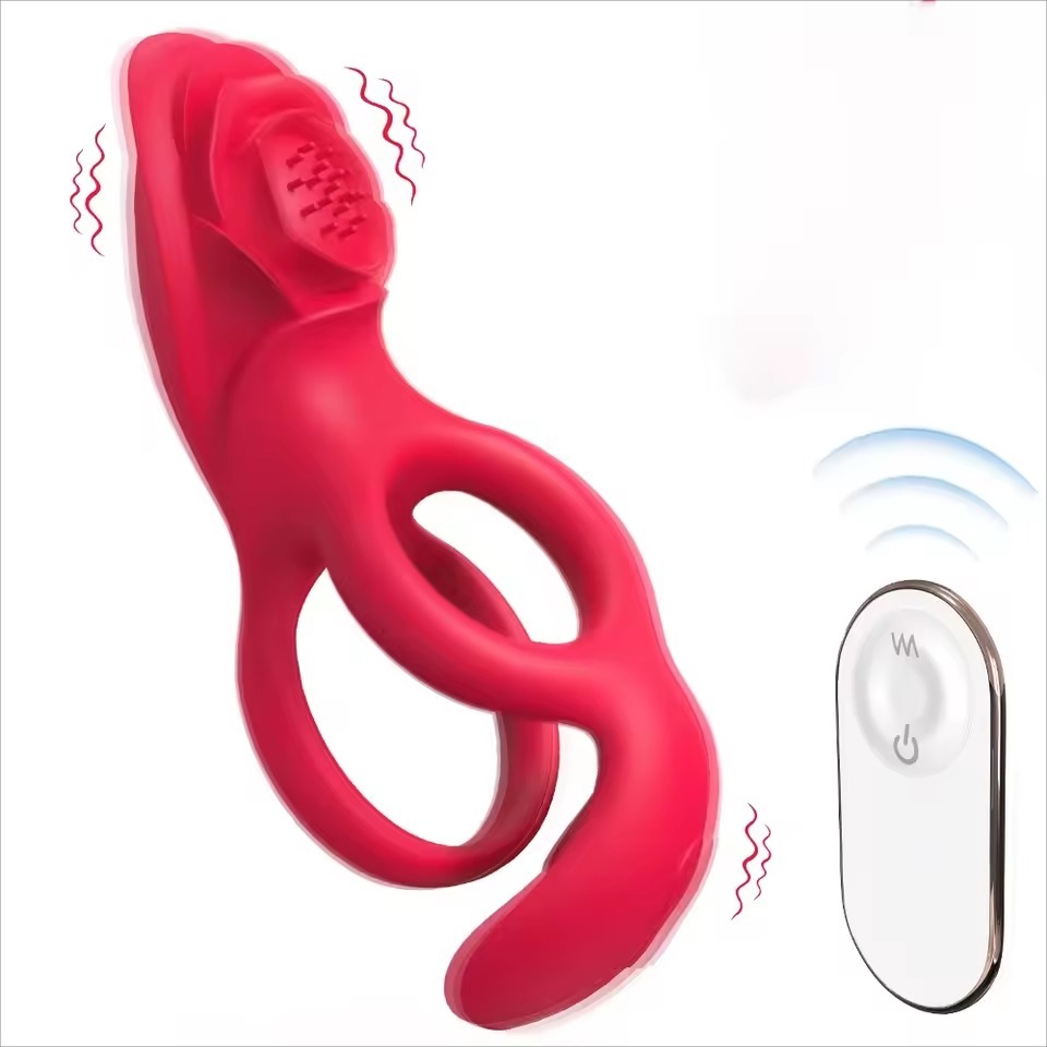 3-in-1 Remote Control Rose Vibrating Ring for Couples – Adjustable Silicone Performance Ring with Multi Modes
