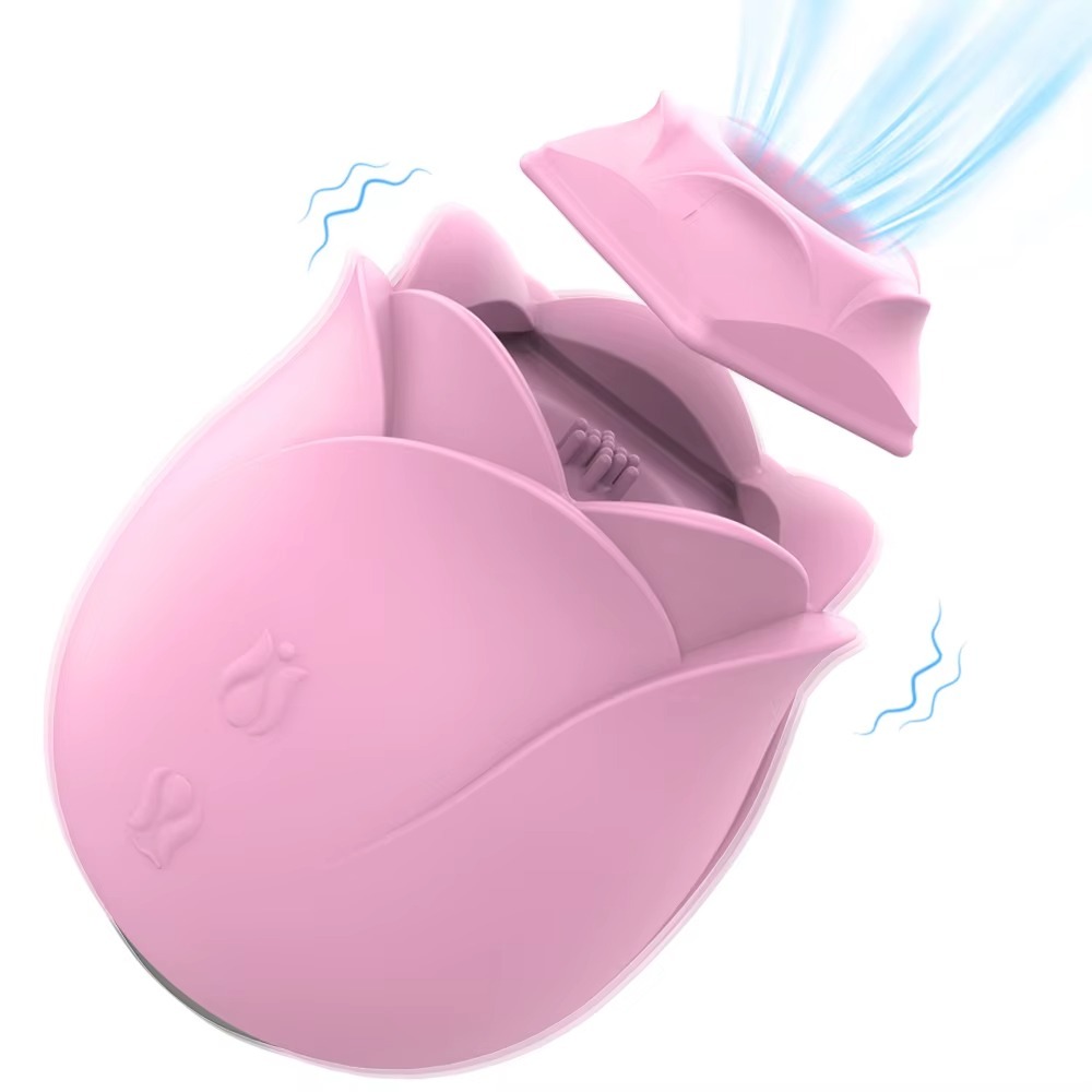 2-in-1 Rose Massager with Suction & Vibration